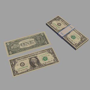 3d model dollar bill