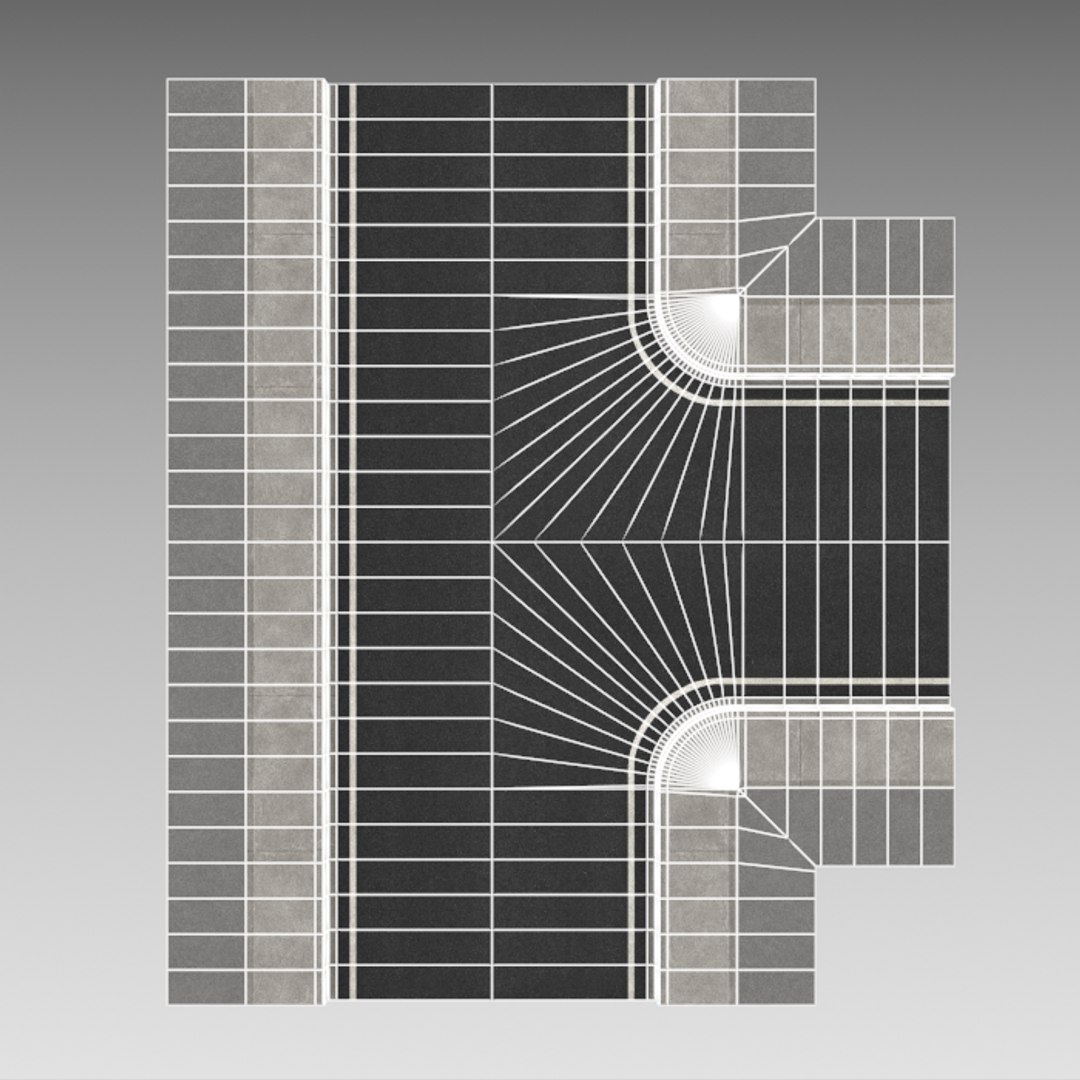 3D suburban road modules set model - TurboSquid 1290451