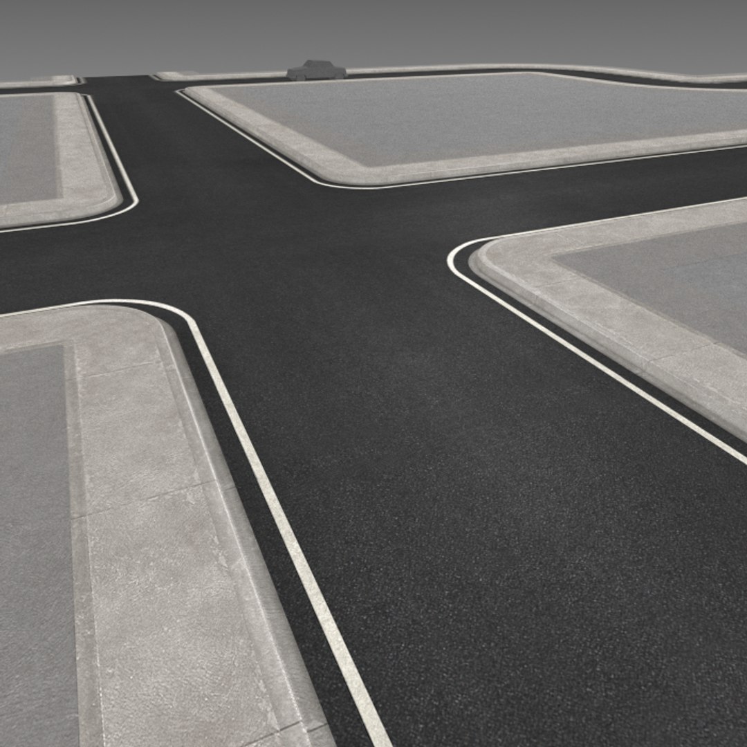 3D suburban road modules set model - TurboSquid 1290451