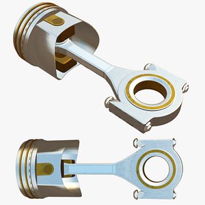 3D Engine Pistons with Rod Linkage model