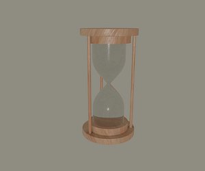 3D hourglass glass hour