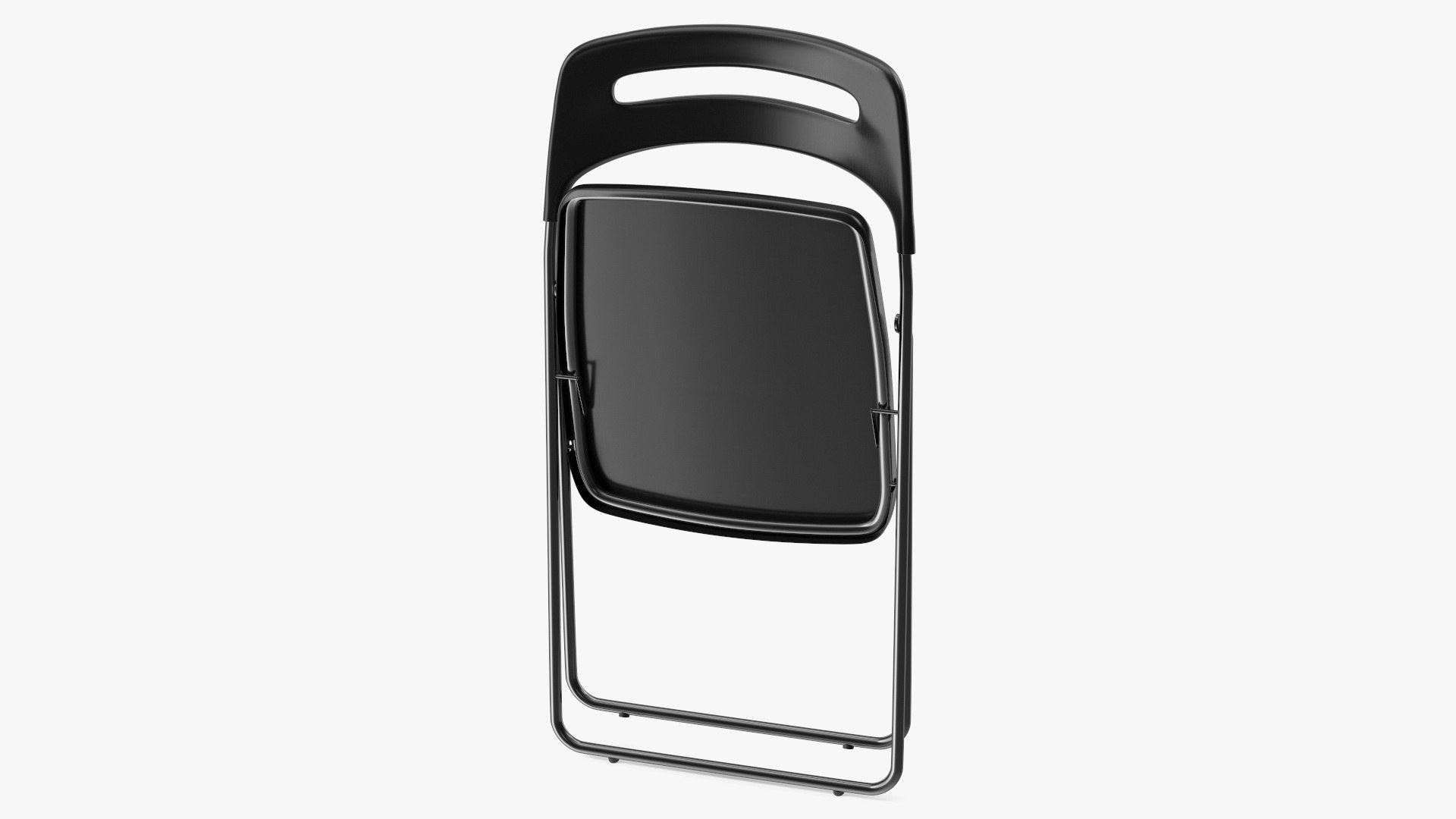 Plastic Folding Chair Black Folded 3D model preview