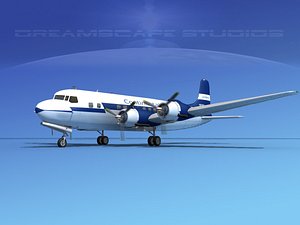 3d model propellers douglas dc-6 airliner
