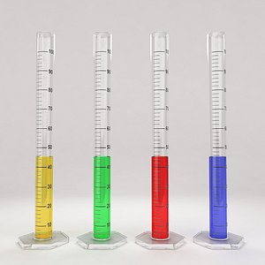 Graduated cylinder with liquid
