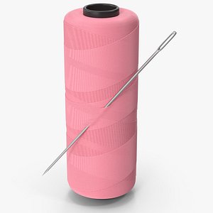 Pink Sewing Thread And Needle