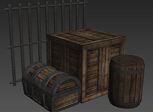3d model of contains chest crate