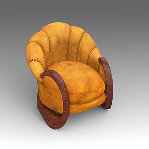 3d model of leather armchair