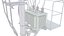 Electric Pole Power Transformer Low Poly 25 3D model