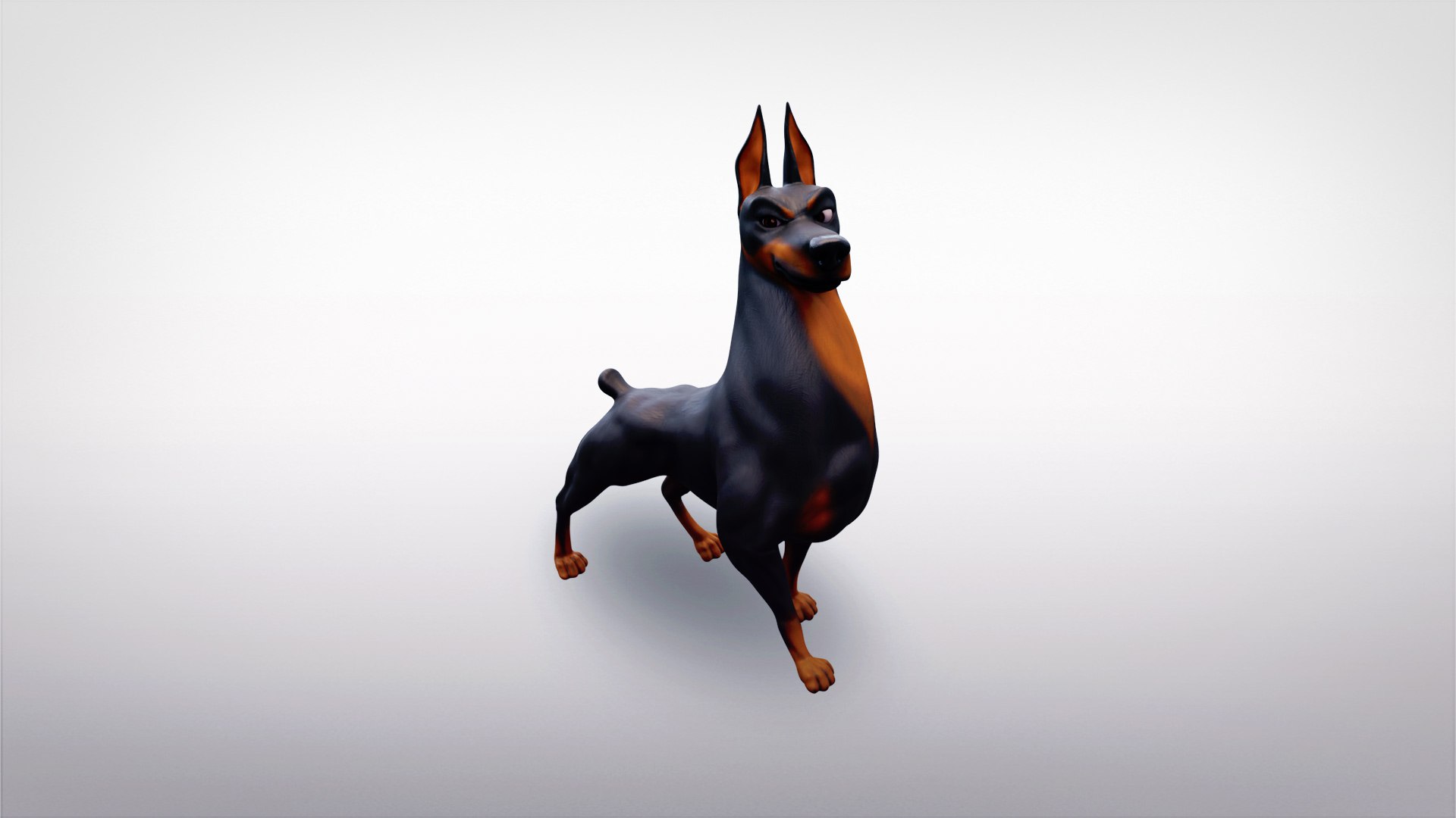 Doberman Stylized Rigged Model - TurboSquid 2067070
