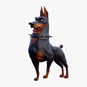 Doberman - stylized Dog rigged character for Blender