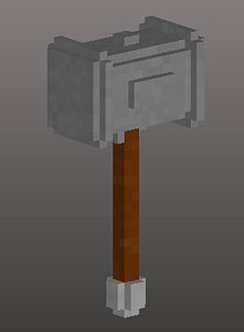 3D voxel iron hammer model