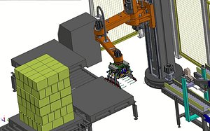 3D model Gantry Palletizer Servo Robot Arm Column-Type Automatic Rotary Machine with Core Motor