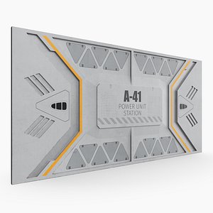 3D Sci-Fi Power Grid Hatch A-41 White