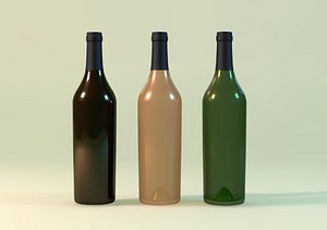 3d wine bottle model