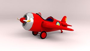 3D Cartoon Plane Low-poly 3D model
