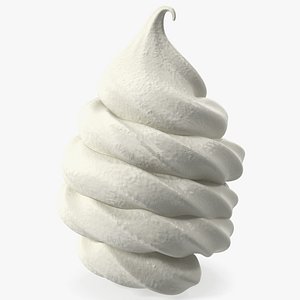 3D Ice Cream Top White