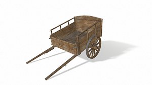 cart old wooden 3D model