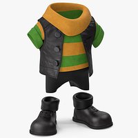 Cartoon Costume Black with a Short Sleeve Sweater