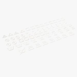 Washing symbols porcelain 3D model