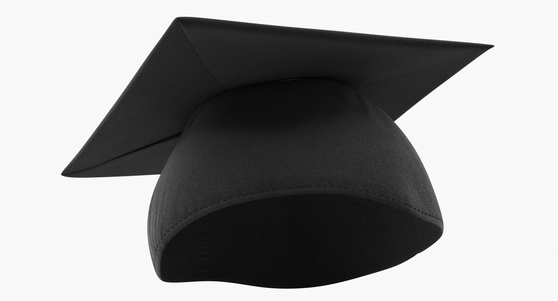 Black Graduation Cap 3D Model preview