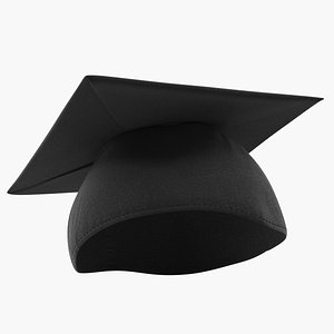 black graduation cap 3D model