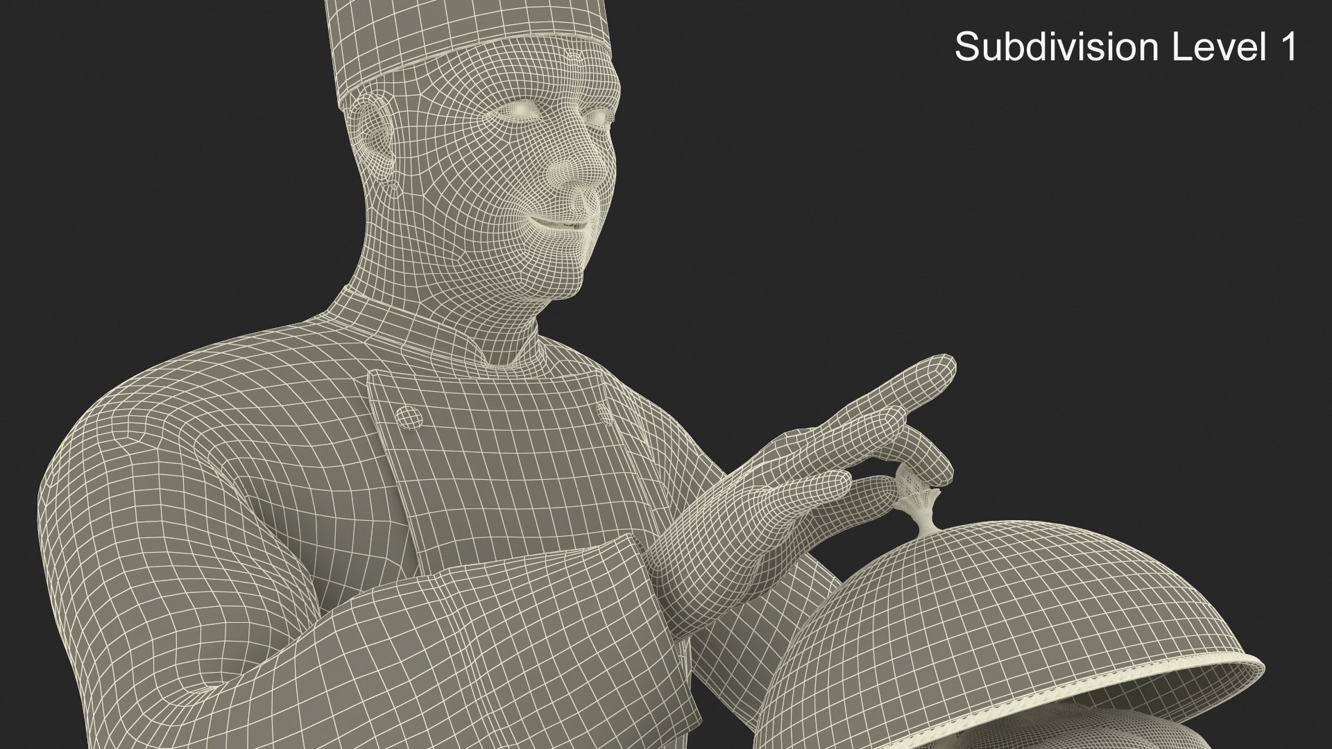 3D Model Professional Chef With Roasted Turkey - TurboSquid 2328262