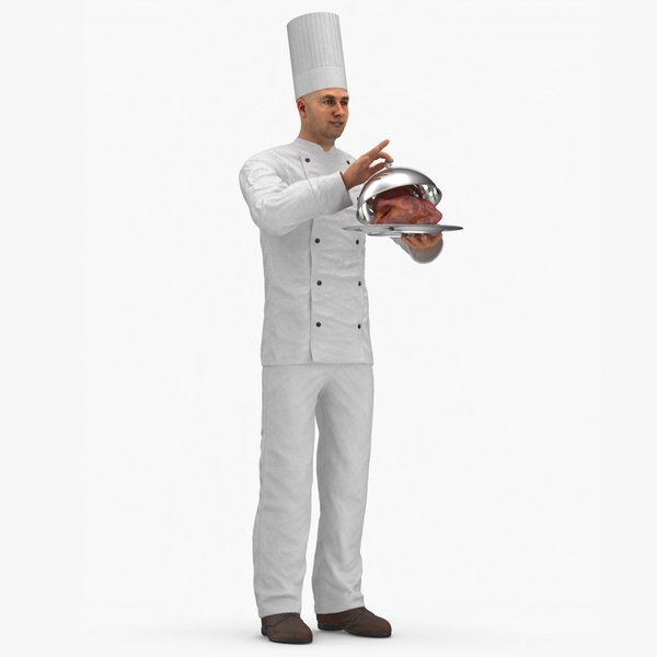 modelo 3d Chef profesional con pavo asado - TurboSquid 2328262