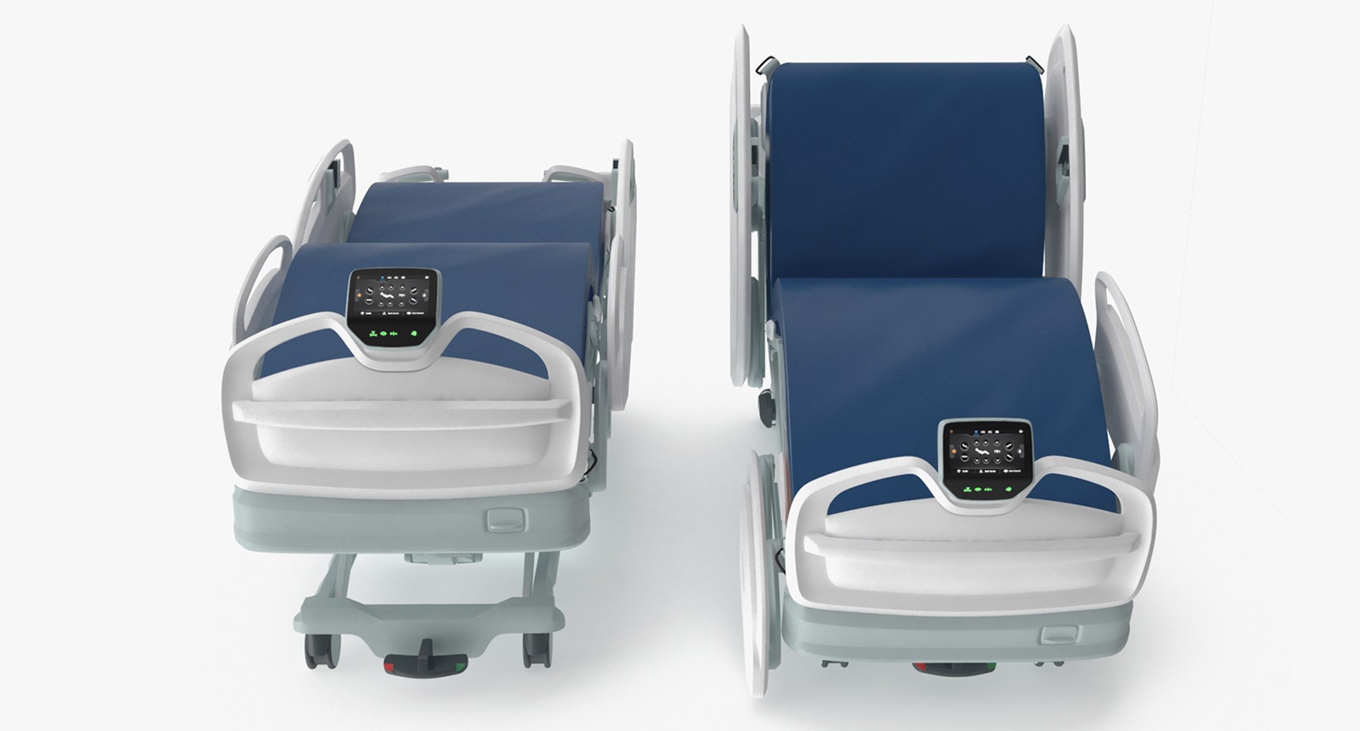Smart Hospital Bed Rigged for Maya 3D model preview