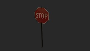 free obj model stop sign