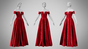 Dress 08 Ruby Velvet With Design