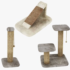 Pet Scratching Column and Ramp Collection 3D model