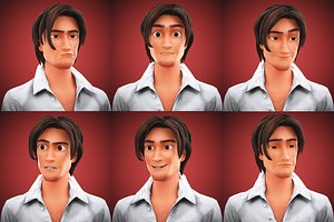 Stylized Cartoon Boy character rigged