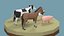 Lowpoly stylized DOMESTIC animals pack 3D