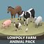 Lowpoly stylized DOMESTIC animals pack 3D