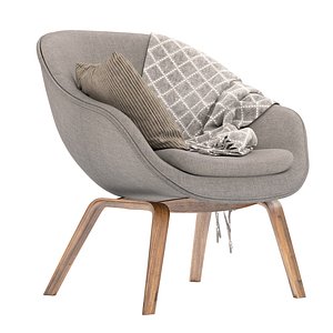 Modern looking Hay Armchair with blanket and cushion 3D