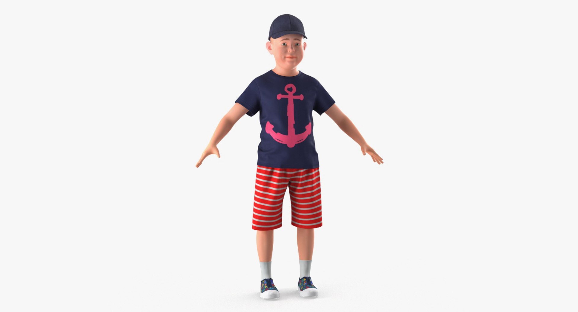 Realistic Teenage Boy 3D model preview