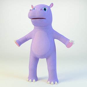 animal hippo hippopotamus 3D model
