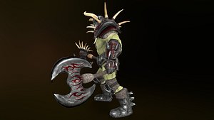 Low-poly model of the character Orc Axes