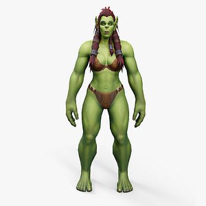 Orc Female Low Poly Game Character 3D model