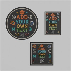 Customizable Wall-Mounted Unframed Blackboard - Classic Shapes Trio