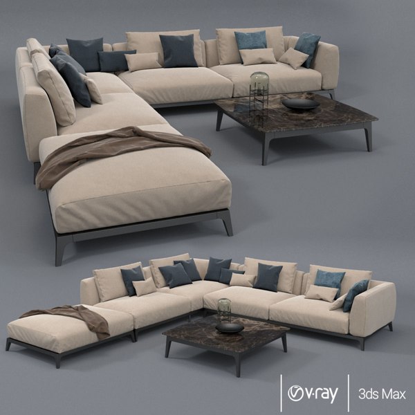 3D flou branding olivier sofa set