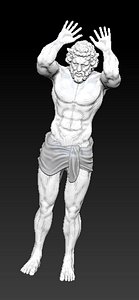 3d atlant man statue