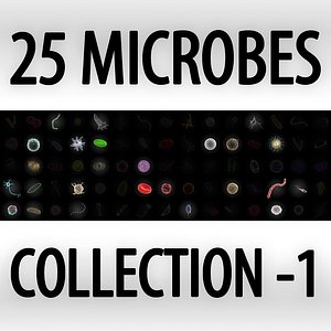3d model 25 microbes micro sets
