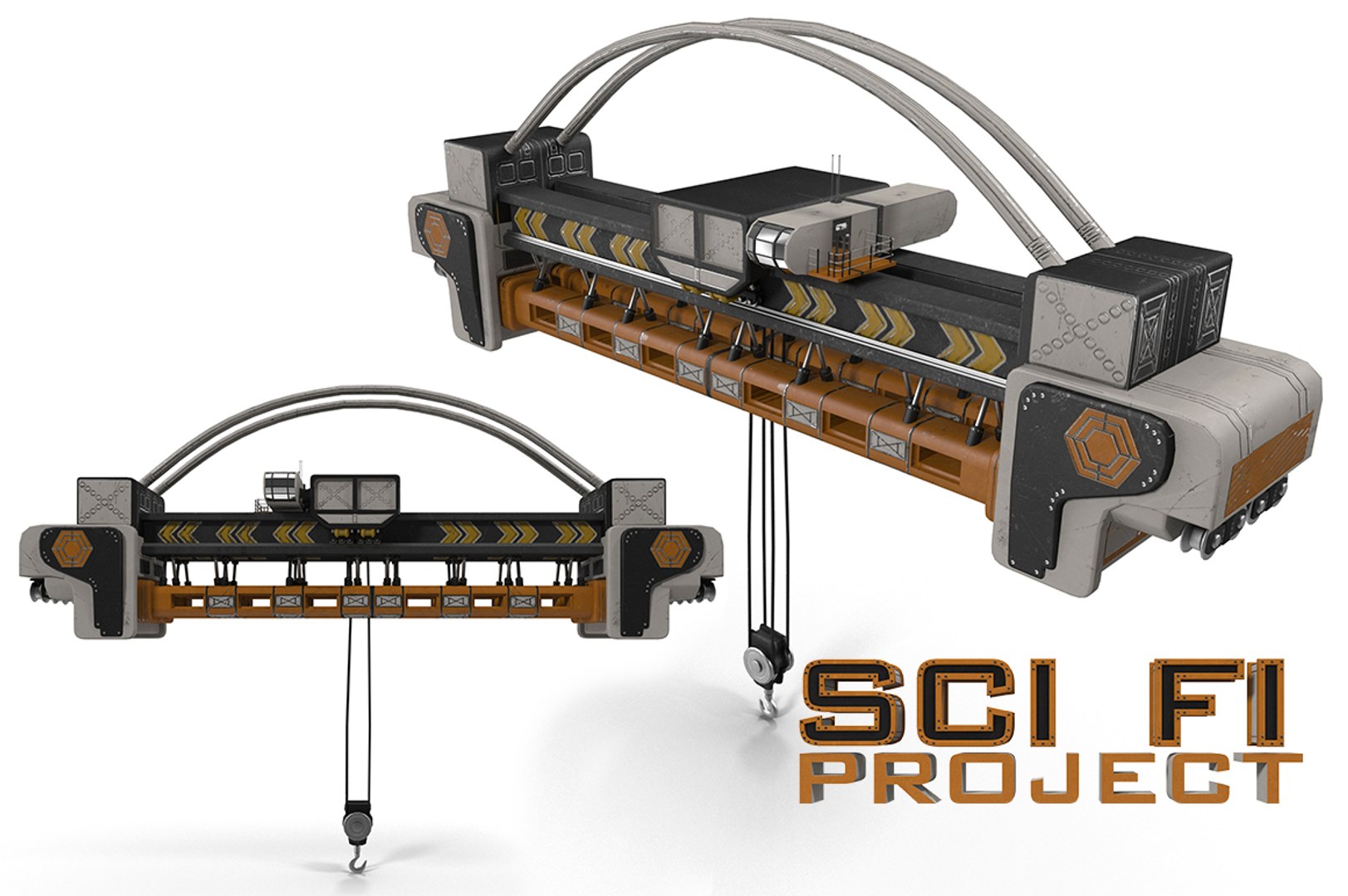 Sci Fi Crane Overhead 3d Model