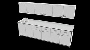 3D Cabinets with Sink model