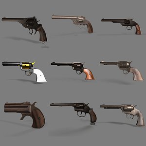 gun pack 9 different 3D