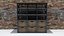 Bookshelf industrial with rustic wooden shelves and boxes