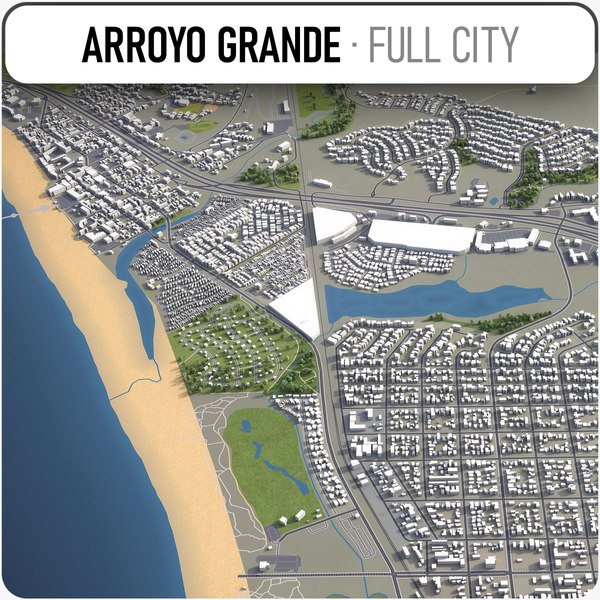 3D arroyo grande surrounding - model