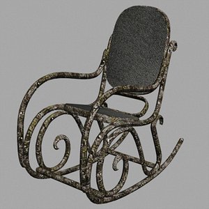 3d model of wooden rocking-chair