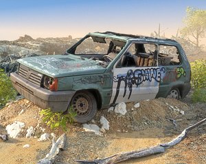 Abandoned Car Wreck Scan